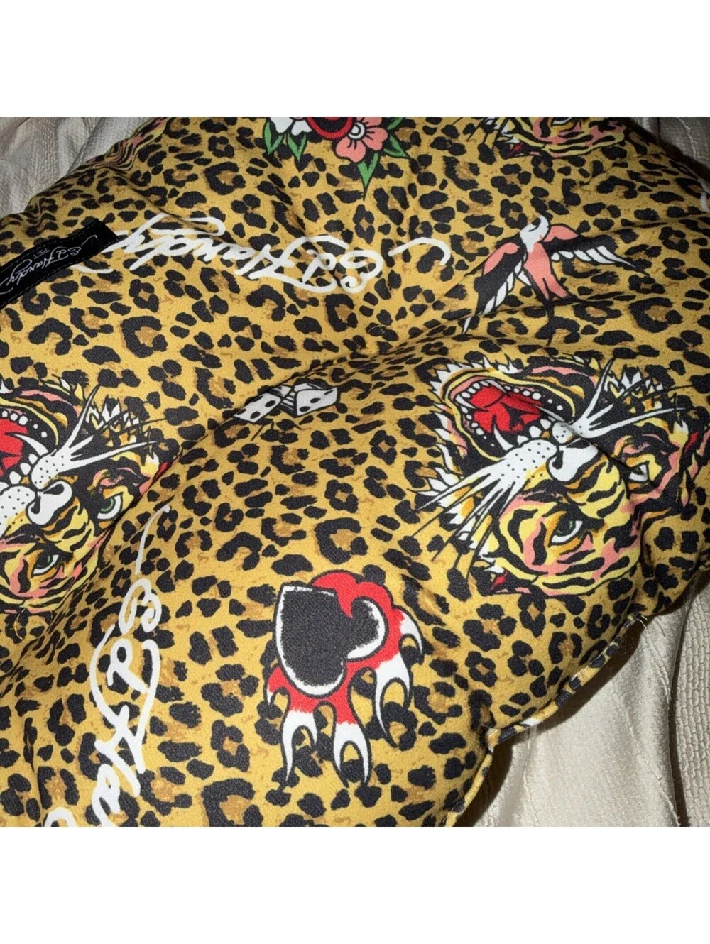 Ed Hardy Crate Pet Mat Cushion Tiger Cheetah Print New 24x16 In